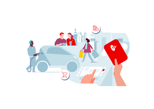 Santander Illustratie Kaartbanking